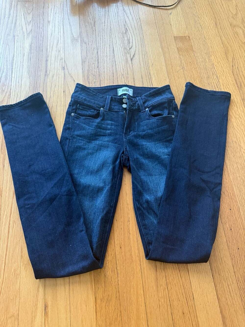 PAIGE Women’s Dark Wash Skinny Jeans Double Button Stretch Denim size 23
